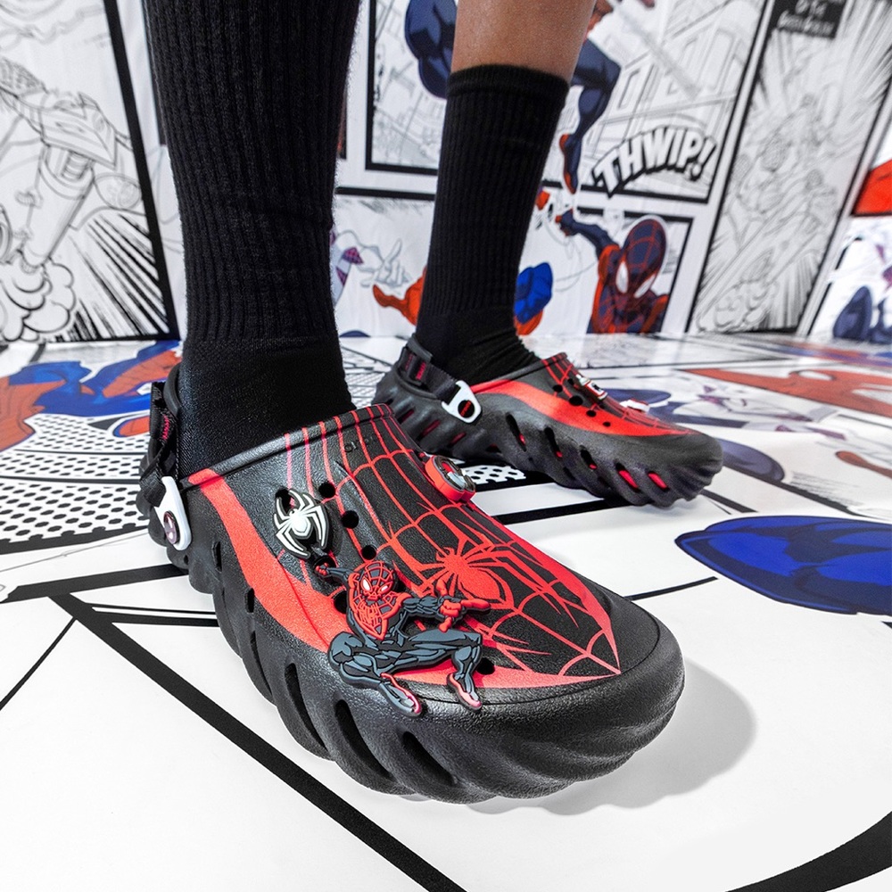 CROCS Black & Red Spider-Man Themed Clogs